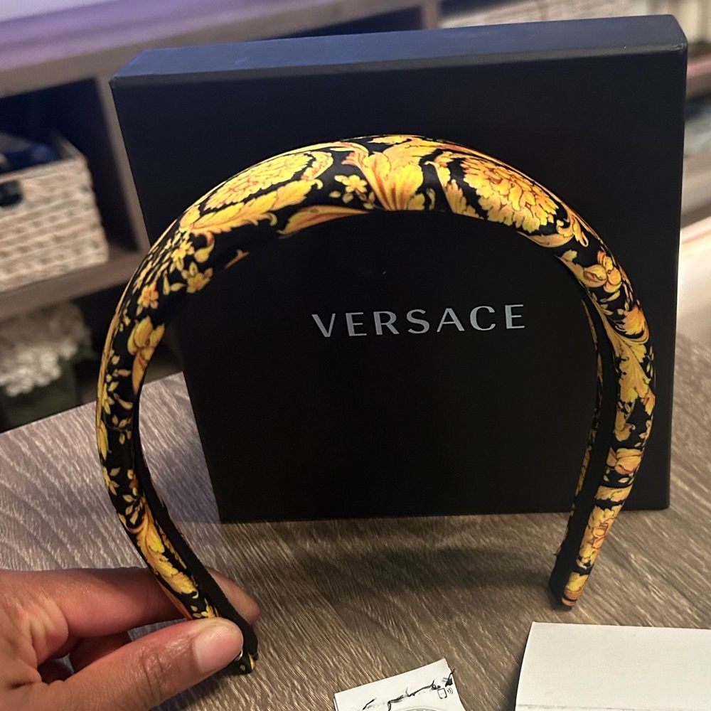 Authentic Versace Black & Gold Barocco Headband